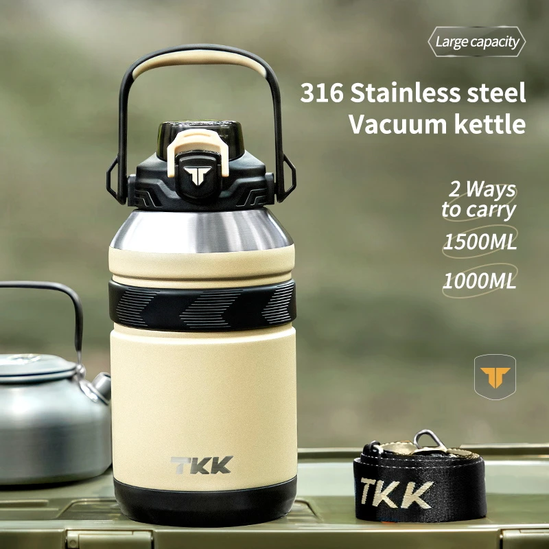 TKK Large Capacity Cold Thermal Thermos Tumbler Stainless Steel Insulated Coffee Water Bottle Insulation Flask Pot Travel Mug