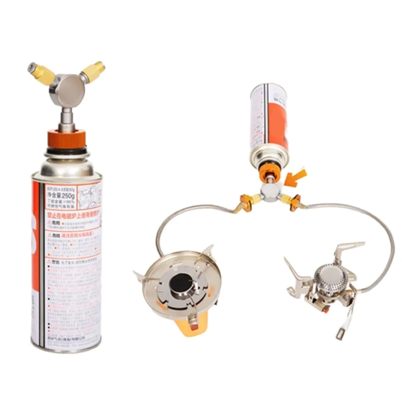 3-in-1-Butan-Adapter, Verlängerung, geteilte Öfen, Adapter, 3 Ausgänge, Gastanks, Umwandlung, Gasverteiler, Umrüstkopf – Detail 4