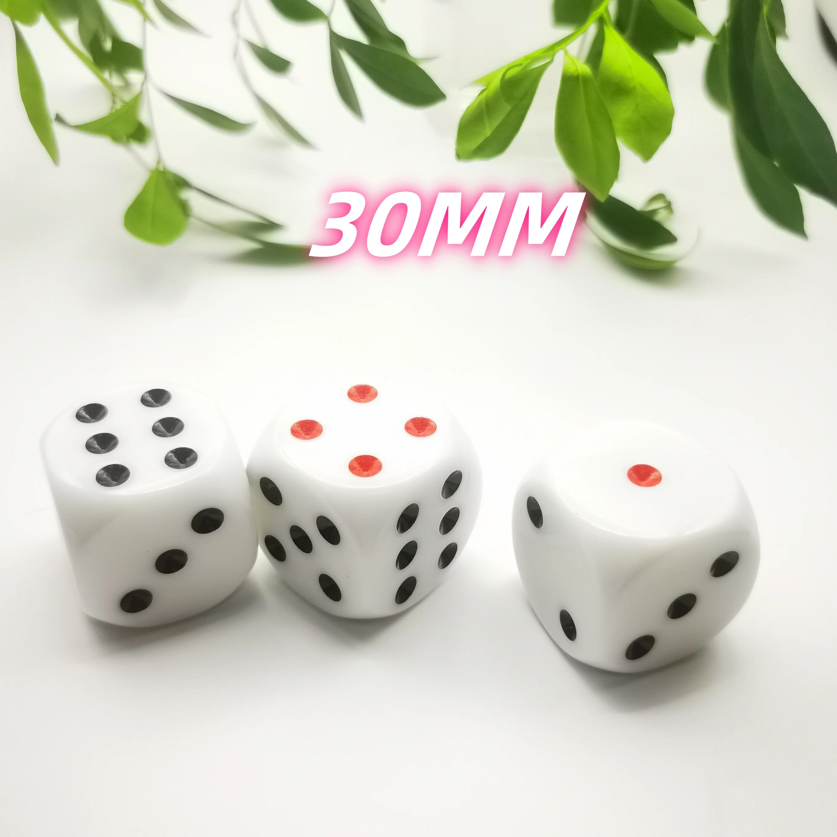 النرد الكبير 2 قطعة/المجموعة 30 مللي متر كبير الحجم مجموعة نرد لونين النقاط الاكريليك D6 النرد الزاوية المستديرة D6 نقطة النرد لألعاب المجلس الأسرة
