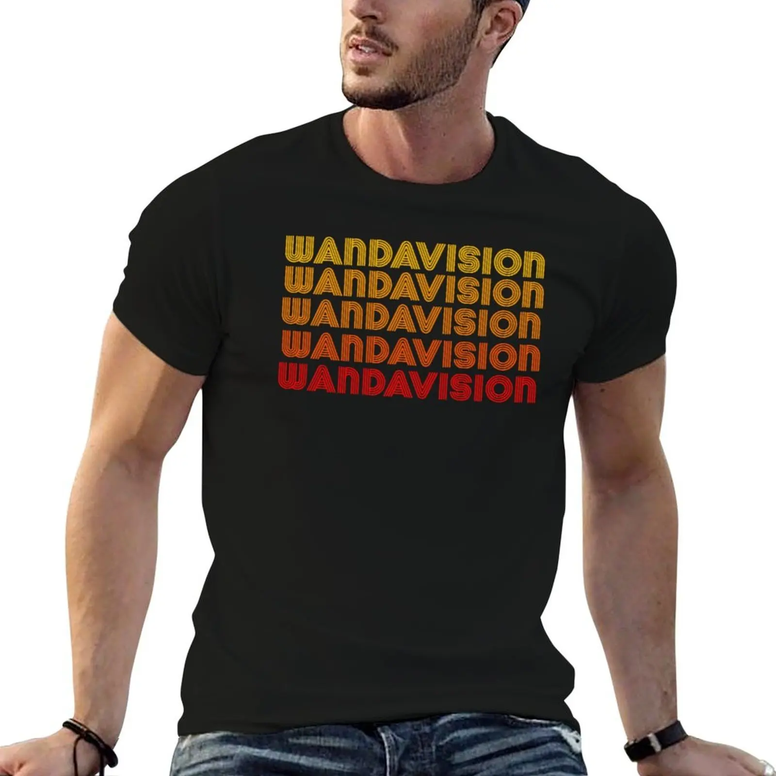 Retro Wandavision Style T-Shirt cotton t shirts man 100% cotton t shirt pack man t shirt graphic T-Shirt