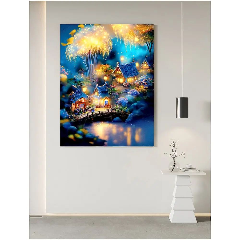 PhotoCustom Picture By Number Fantastic Diy House Scenery Painting By Numbers Abstract On Canvas For Adults Home Decoration Gift