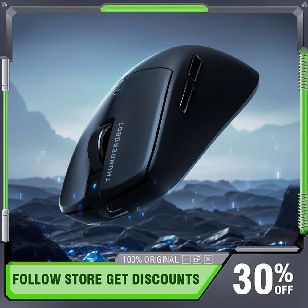 THUNDEROBOT ML6Pro Game Mouse Wireless Three Mode Ergonomics Lightweight Design PAW3950 Sensor Double 8K E-sports Mouse Gifts