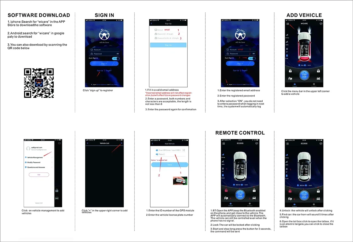 EASYGUARD App Control IOS Android 4G 3G 2G Keyless Entry System Engine Start Stop Remote Engine Start GPS Tracker