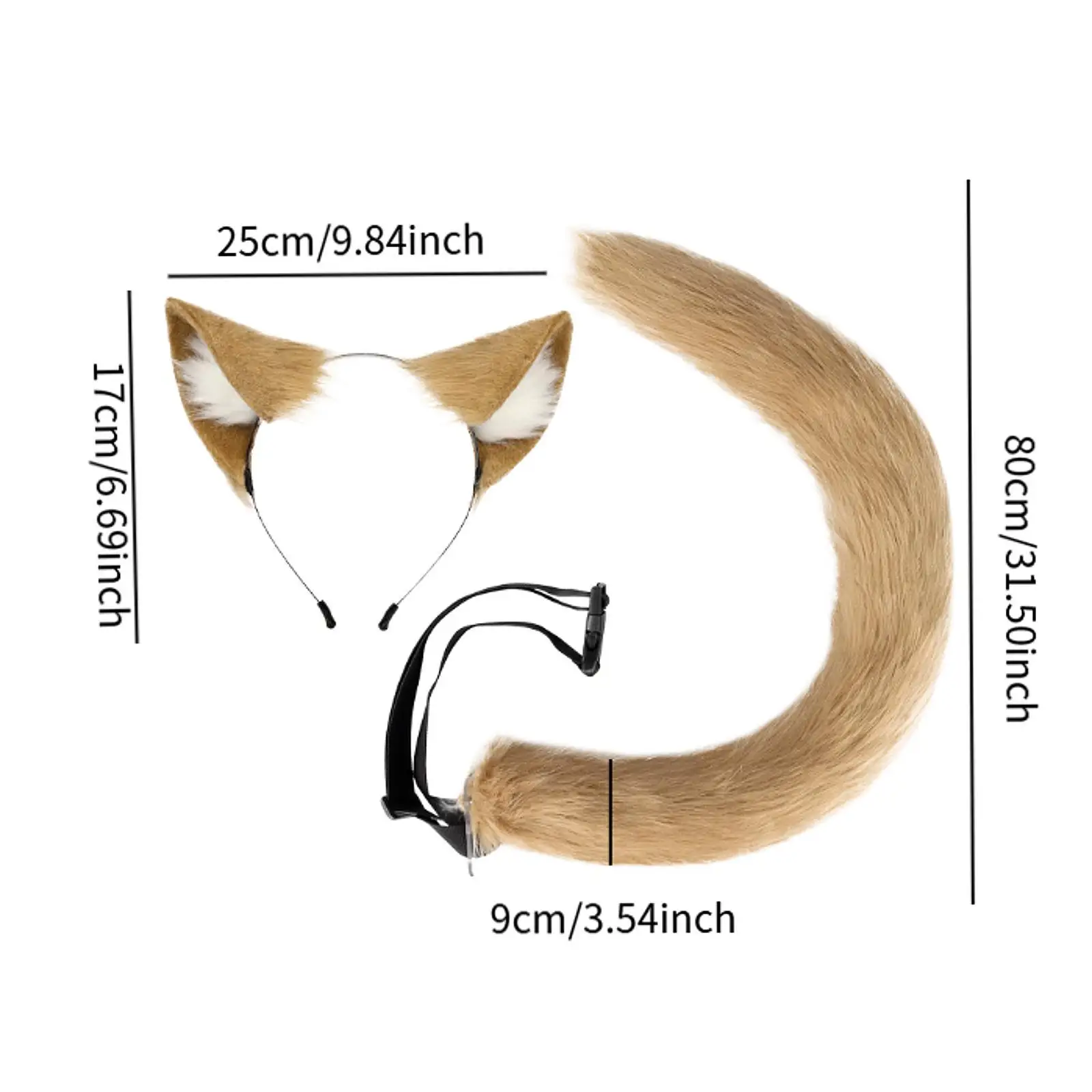 동물의 귀와 꼬리 세트 코스프레 어린이 성인 조정 가능한 선물 동물의 귀 머리 후프 성능 파티 역할 놀이 생일 파티