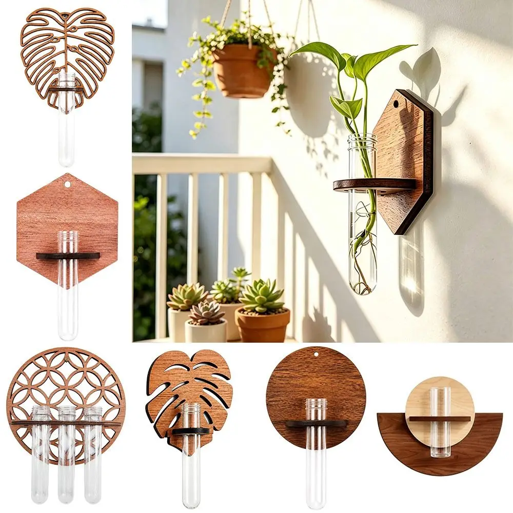 Minimalist Style Wall Mounted Plant Holder Plastic Tube Space Saving Hydroponic Plant Holder Green Plant Display Rack