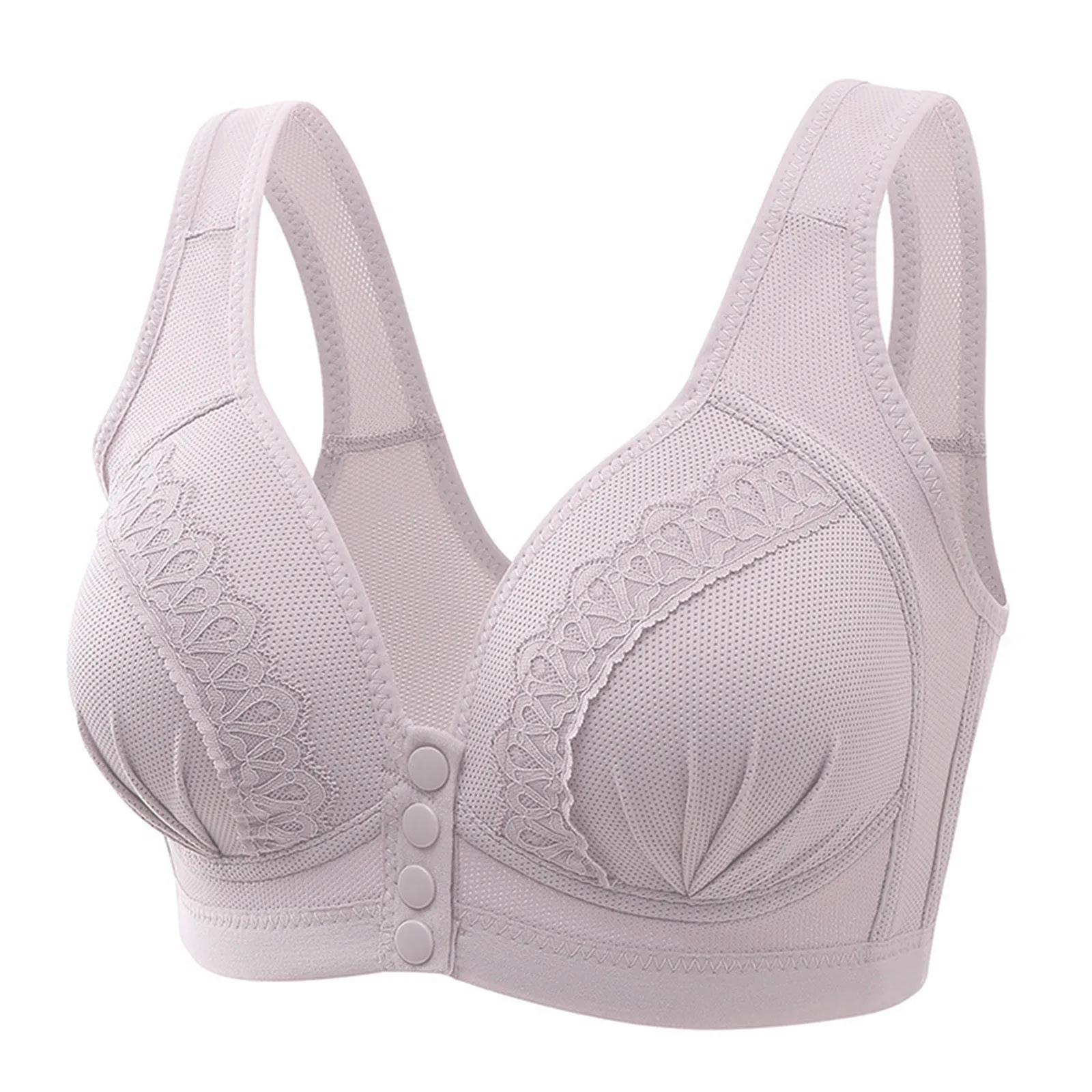 Women Sexy Lace Front Button Shaping Cup Shoulder Strap Large Size Underwire Bra Women Sports Bra