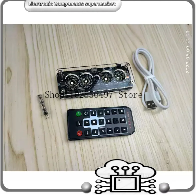 4-bit IN-8-2 Glow Tube Clock Module Nixie Clock Audio Accessories With Backlight Digital Clock USB 5V (Glow tubes not included)