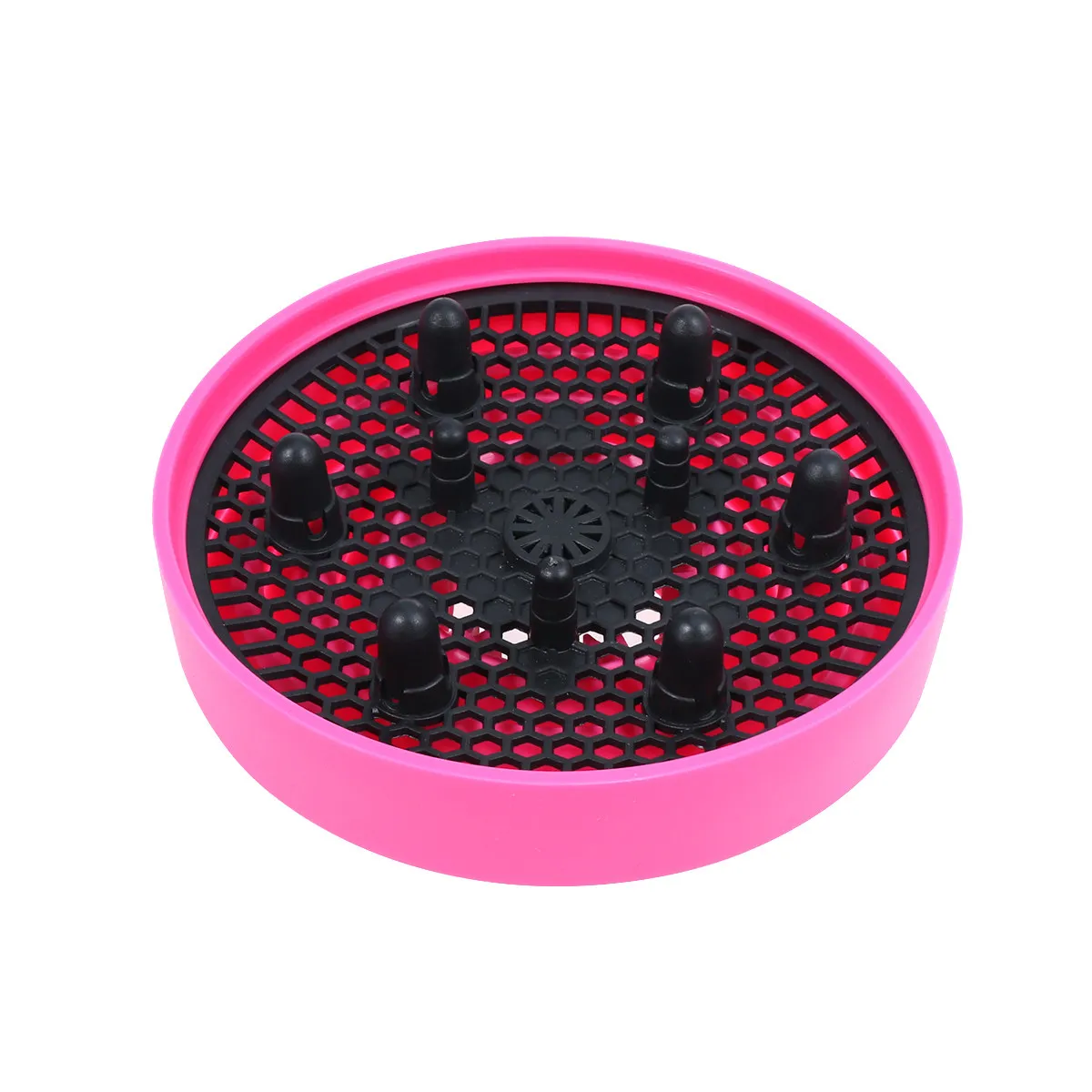 Silicone Plastic Hair Dryer Diffuser Pink Foldable Portable 5Cm Inner 13.5cm Outer Diameter for Naturally Curly Oily Hair