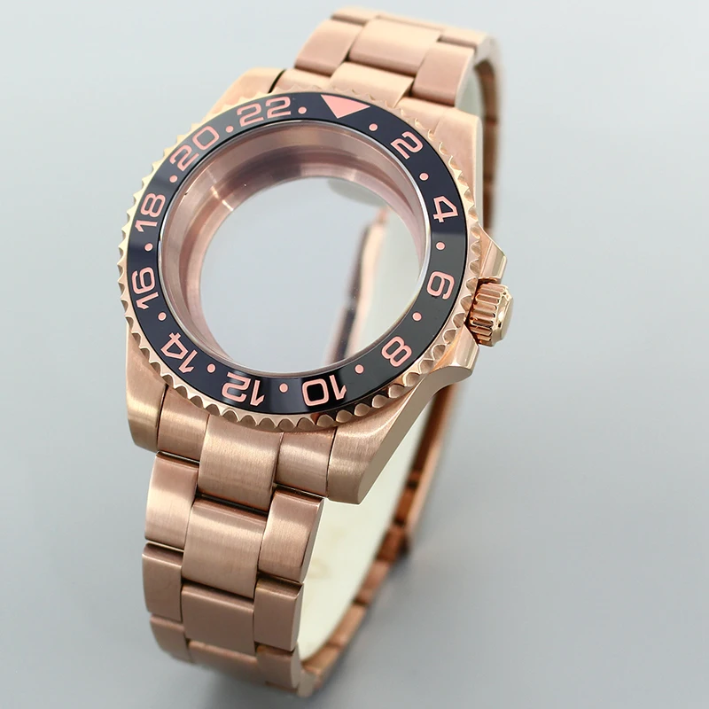 

Аксессуар для часов NH34, сапфировое стекло 40 мм для NH34, NH35, NH36, Miyota8215, 8205, ETA2824, PT5000, корпус часов из розового золота, дизайн в стиле GMT.