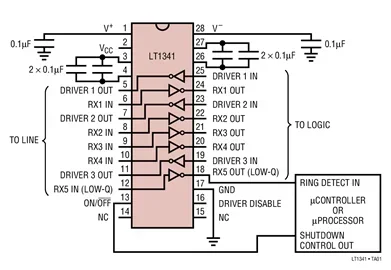 LT1341CG LT1341CS LT1341 - 5V RS232 Transceiver with One Receiver Active in SHUTDOWN