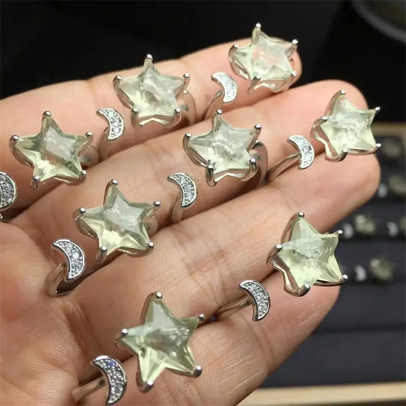 

S925 Natural Libyan Meteorite Star And Moon Pendant Carved Figurine Christmas Gift Fashion Jewelry For Women 1PCS