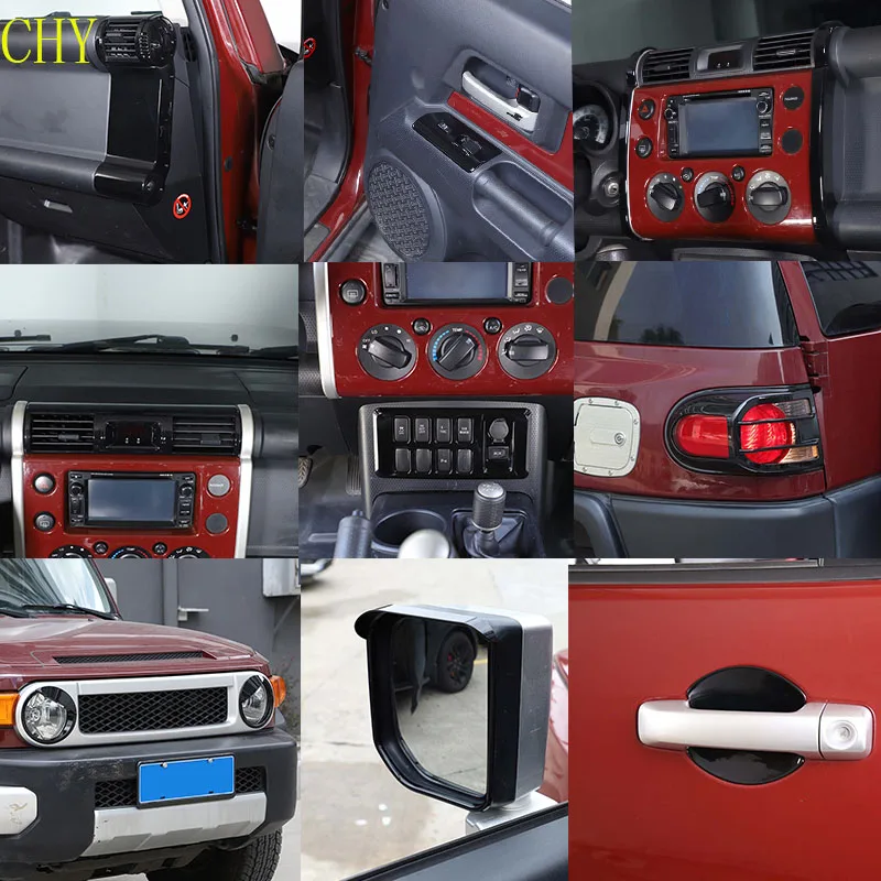 

ABS Glossy Black For Toyota FJ Cruiser 2007-2021 Car Door handle steering wheel Air Outlet Cover Trim sticker Car accessories