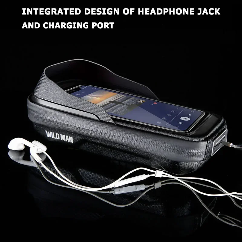 

Rainproof 6.8inch Bike Handlebar Bag Wild Man TPU Touch Screen Cycling Stem Bag