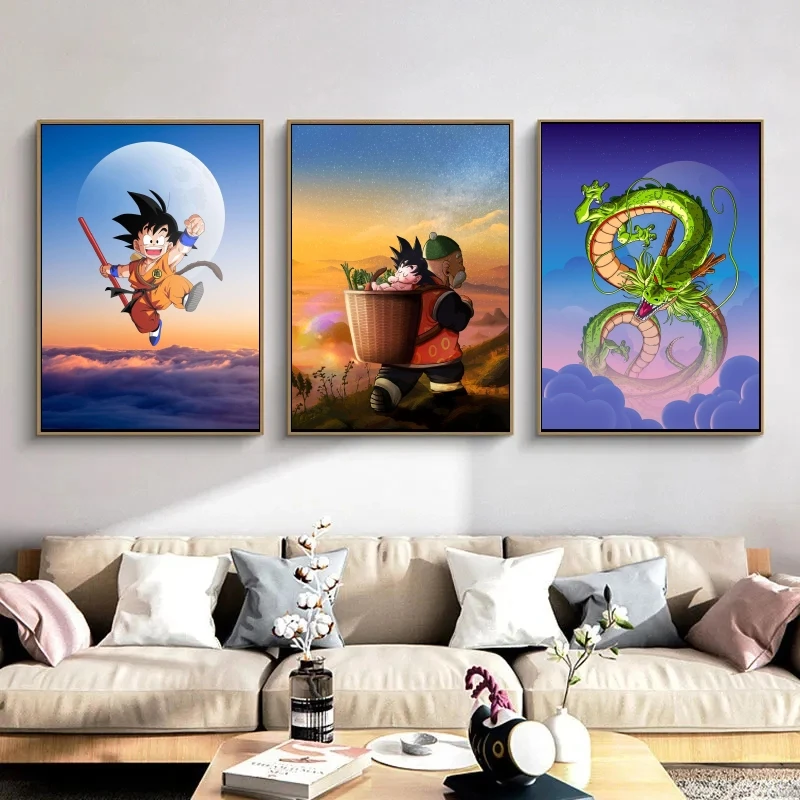 Dragon Ball Anime Poster Son Goku Cartoon Foto Canvas Afdrukken Home Decor Schilderen Wall Art Foto Hoge Kwaliteit Vakantie Cadeau