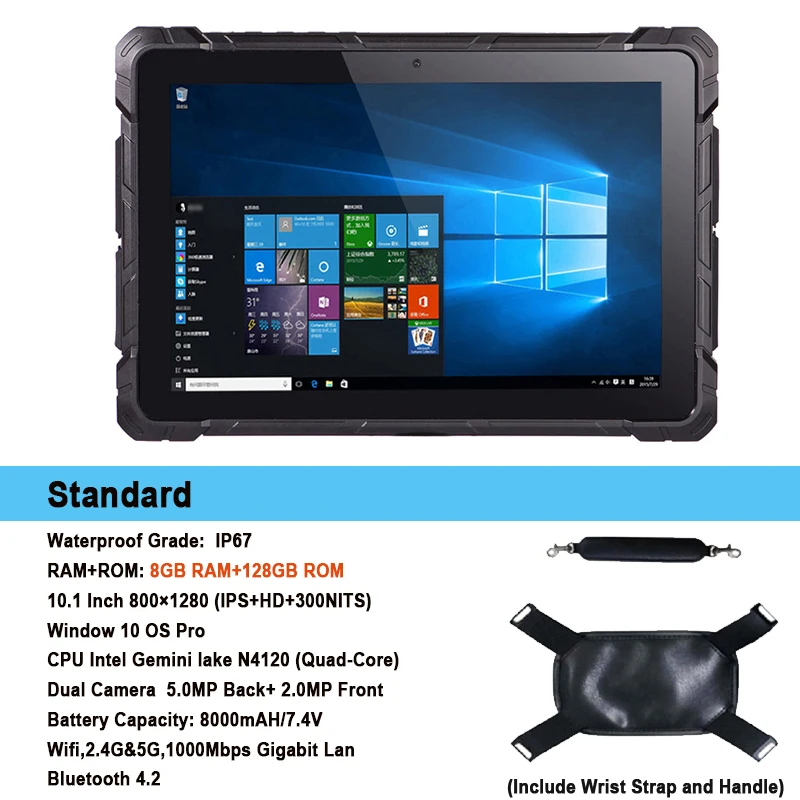 Industrial Waterproof Tempered Glass 10 Inch Wifi Windows 10/11 OS Tablet Touch Screen Monitor