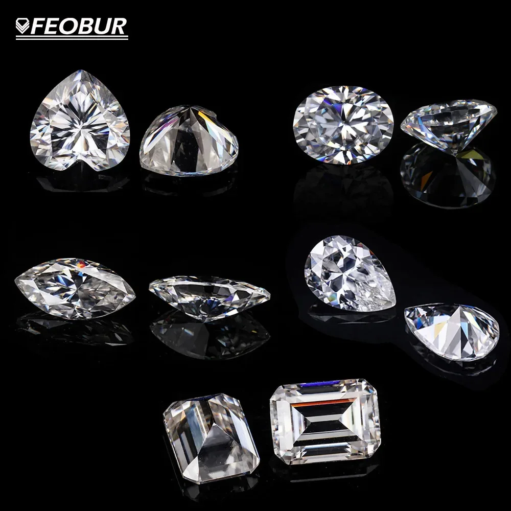 

FEOBUR Real D Color Moissanite Loose Emerald Marquise Pear Cut Gemstone Lab Grown Diamonds Certisfied for Diy Jewelry Wholesale