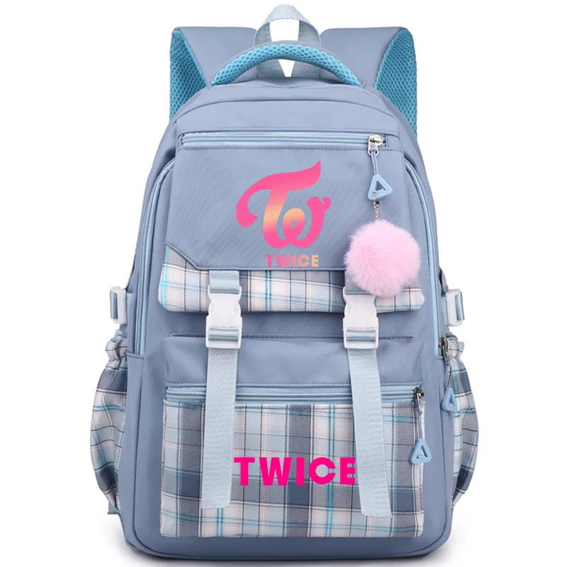 Plaid Twice Backpack for Girl Boy Student Teenager Children Rucksack Women Men Casual School Bags Travel Mochilas