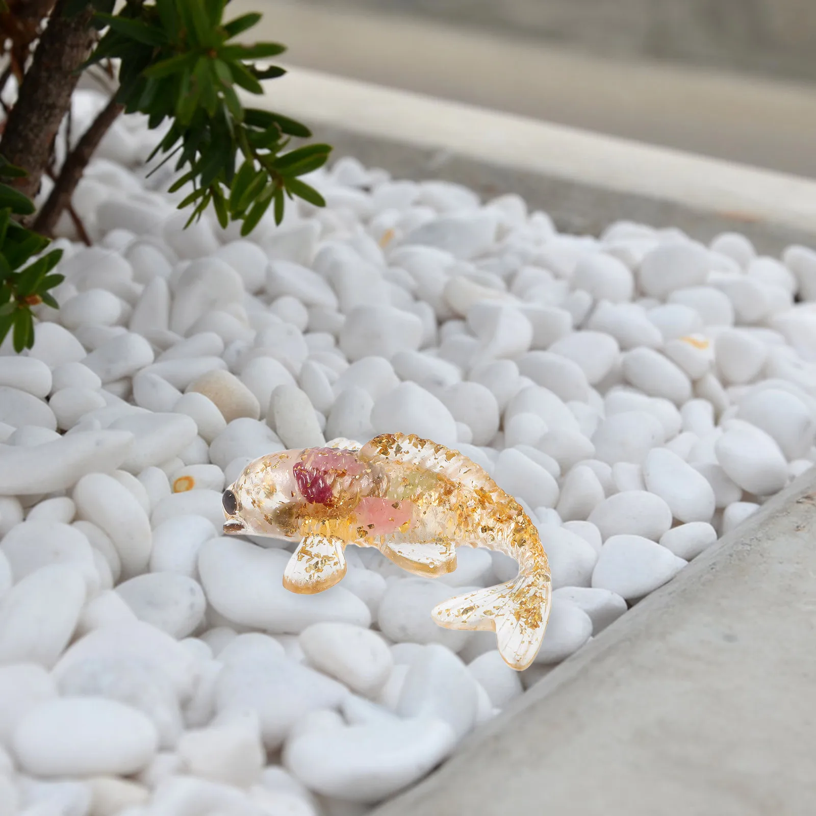 

2 Pcs Goldfish Ornament Figurines Elegance Air Accessory Crystal Desktop Decorations Figure Resin Epoxy Compact Sculpture