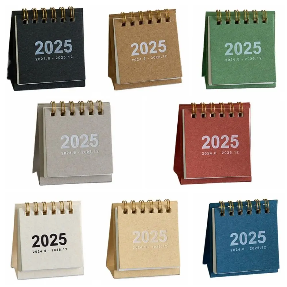 Calendrier de bureau créatif 2024-2025, papier optique, portable, anglais, table de poche simple, licence florale, décoration de bureau