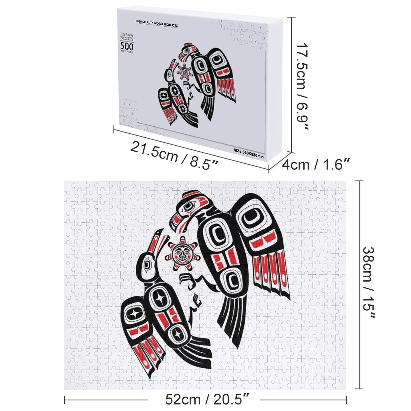 Haida Eagle batailles corbeau pour la lumière Puzzle Iq cadeaux personnalisés Puzzle
