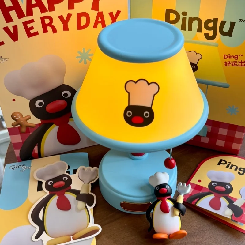 

В наличии настоящая настольная лампа Pingu, атмосфера спальни, ночник, прикроватный мягкий свет для сна, украшение для рабочего стола, подарок для девочек
