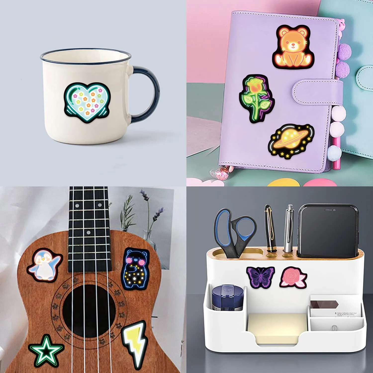 50/100PCS Cartoon Cute Neon Graffiti Sticker Children Stationery Decal Phone Laptop Guitar Notebook Luggage Waterproof Stickers
