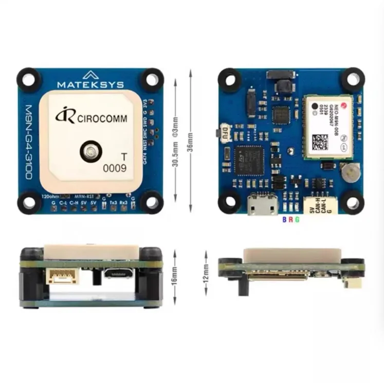 Mateksys GNSS M9N-G4-3100 GPS-Modul mit Hoher Empfindlichkeit für FPV-Drohnen und Flugzeuge, Kompatibel mit ArduPilot PX4 – Detail 8