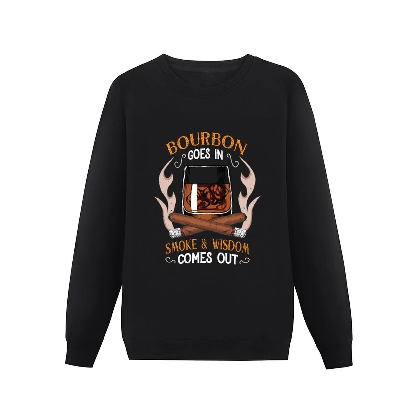 Bourbon And Cigars Quote Vintage Art Pullover Hoodie mens clothes aesthetic clothing tracksuit men wear men's sweatshirt