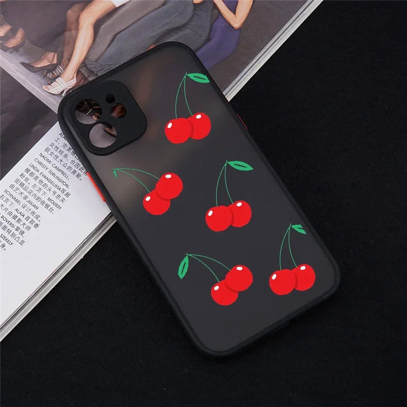 Cute Avocado Fruit Phone Case for iPhone 13 11 12 14 15 Pro Max XS XR SE 8 Plus Strawberry Cherry Clear Hard Matte Cover Fundas