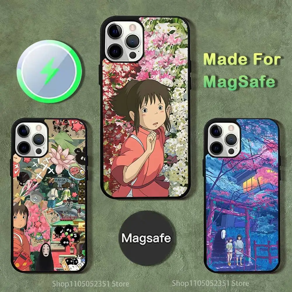 

S-Spiriteds Flower A-Away Phone Case For iPhone 16,15,14,13,12,11,Pro,Max,Plus,Mini,SE4,E Magnetic Magsafe Wireless Charging