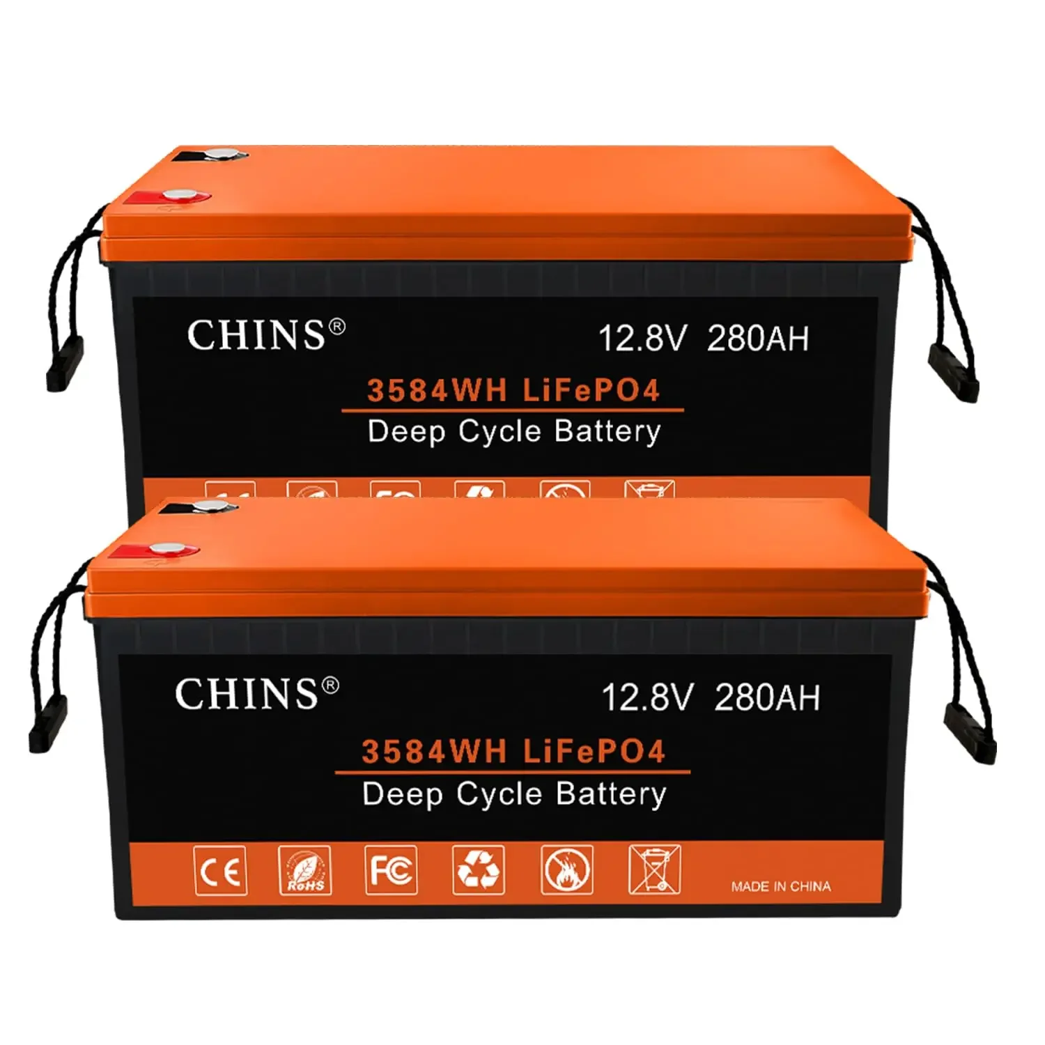 12V 280AH LiFePO4 Battery Lithium Battery Built-in 200A BMS 2000~8000 Cycles Includes Low Temperature Cut-Off Function