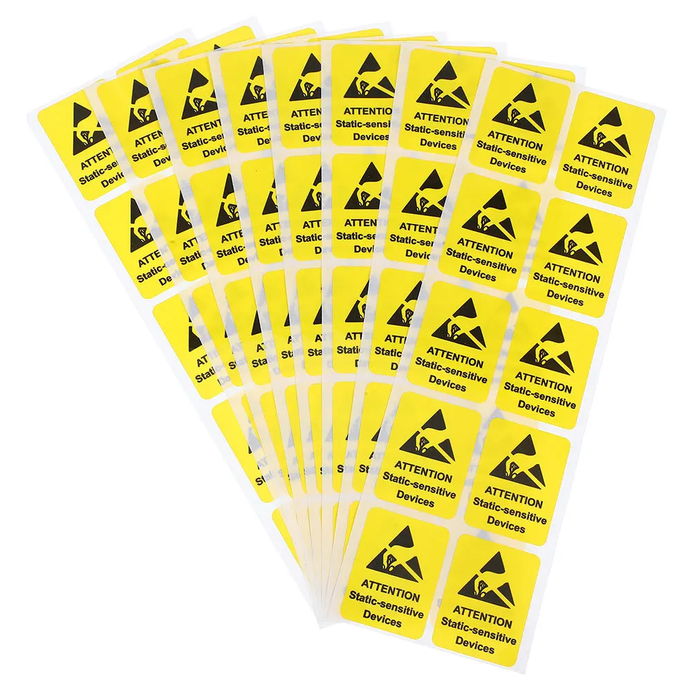 

100Pcs Electrostatic Warning Stickers High Adhesion Safety Labels No Touch Sign for Electrical Equipment Factory Office Home
