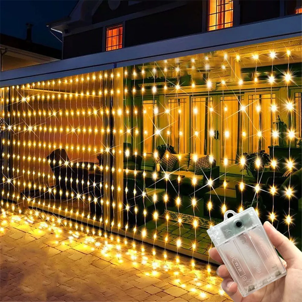Battery Operated Home Decoration Curtain LED String Lights Fairy Lights Bedroom Wedding Birthday Party Decorations 3/6M