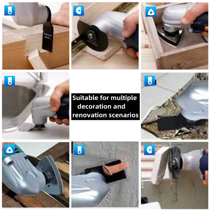16pcs/set Oscillating Multitool Saw Blades Power Tool Bits Accessories Multitool Power Bit Renovation Worker Reusing Tool