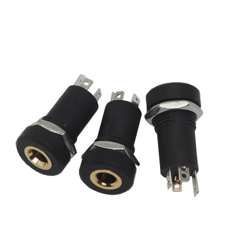 【30-5PCS】3.5MM 4Pin Audio Jack Socket Stereo 4 Pole Solder Panel Mount With Nut Connector Headphone Female Socket PJ-392A PJ392A
