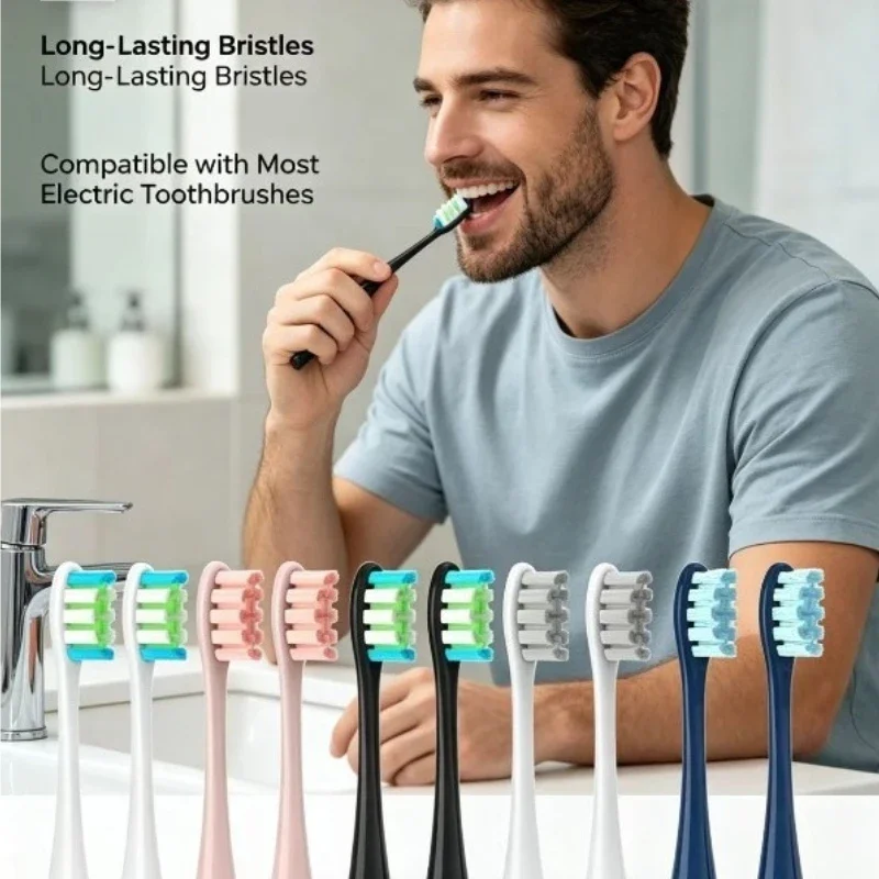 8 PCS Soft DuPont Replacement Brush Heads Compatible with Oclean X/X PRO/Z1/F1/One/Air 2/SE/Flow Vacuum Bristle Nozzles for Oral