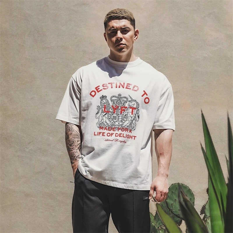 Mittelalter liche Grafik großes T-Shirt Baumwolle Gym Shirt Sport T-Shirt Männer Kurzarm Laufhemd Männer Workout Training T-Shirts Fitness Top