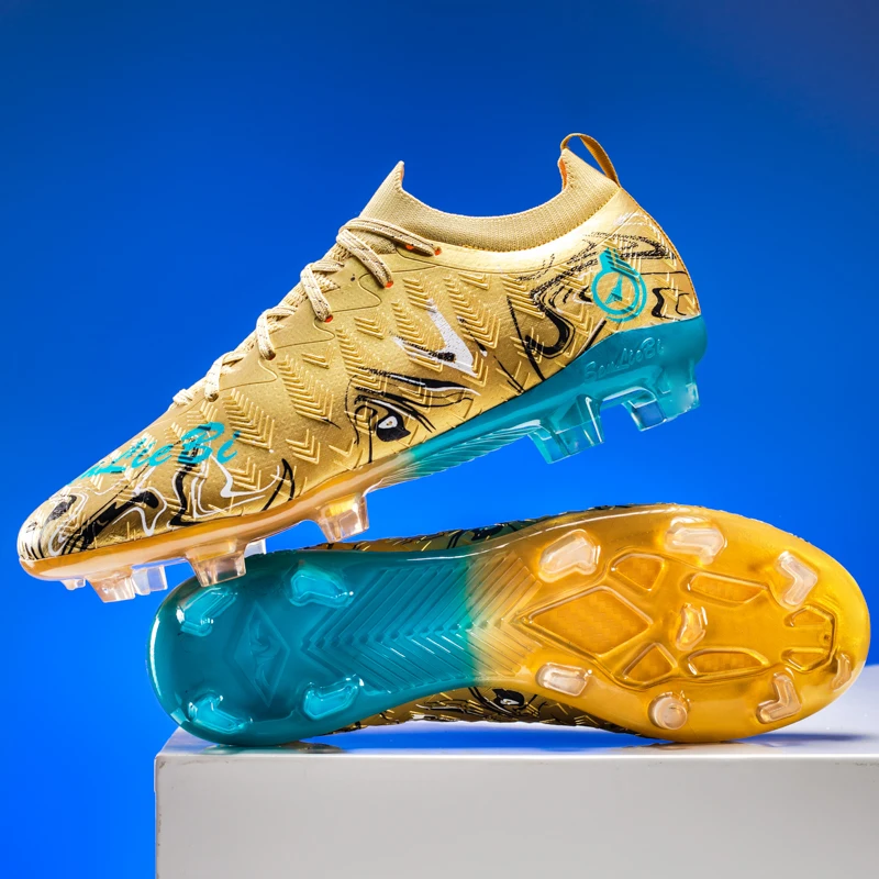 

New Soccer Cleats Mens Football Cleats Professional Soccer Shoes High-Tops Non-Slip Spikes for Big Boys Wide Training Sneaker