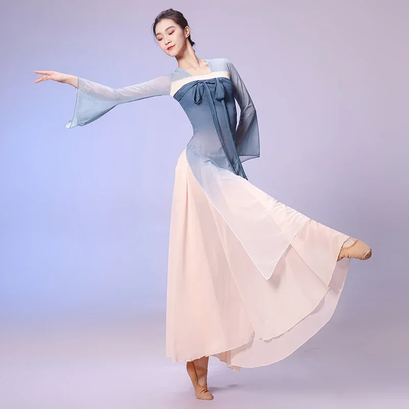 เต้นรําคลาสสิกเครื่องแต่งกายผู้ใหญ่ Elegant จีนโบราณ Yangko ฝึกชุด Fairy Daily Dance Performance Stag Dancewear ชุด