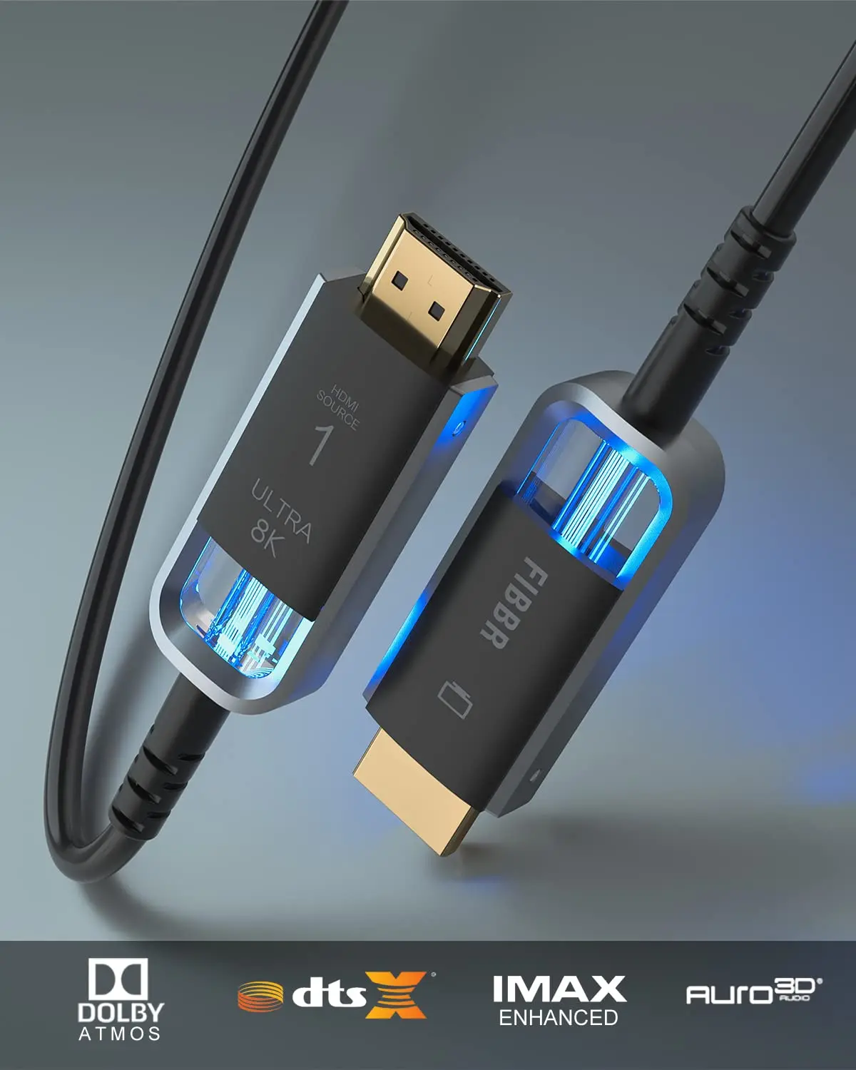 FIBBR Optical Fiber Ultra8K II 56Gbps HDMI 2.1 Cable eARC HDR HDCP cavo hdmi HDTV PS5 Blu-ray Xbox PC TV