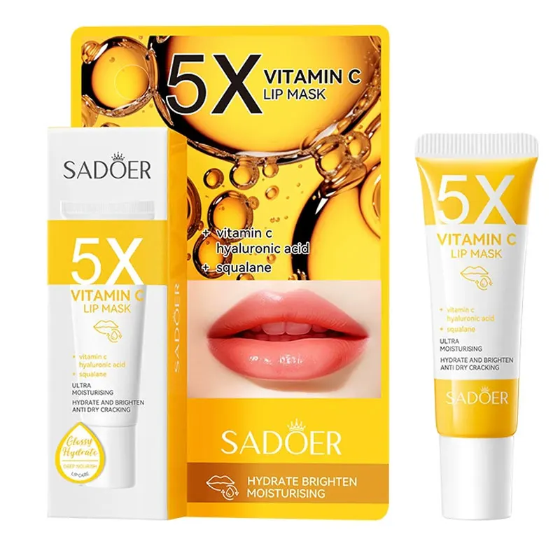 SADOER Vitamin C Moisturizing Lip Mask Plump Lips Nourishing Hydrating Lip Balm Lip Plumper Lipstick for Beauty Lips Skin Care