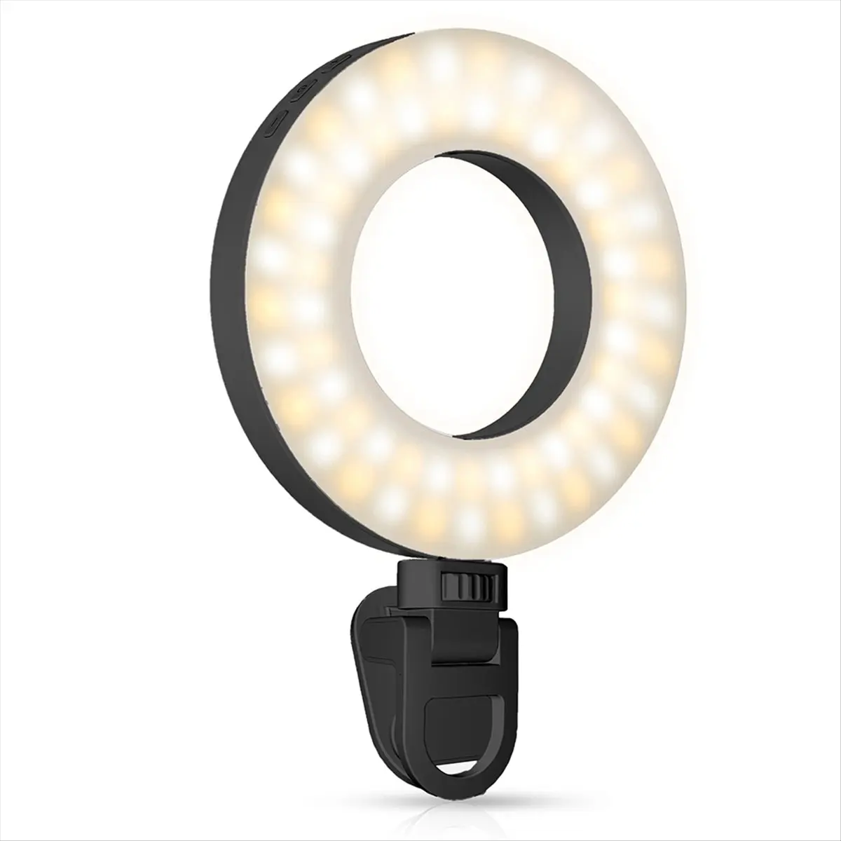 Top Mobile Phone Fill Light, LED Selfie Light Anchor Live Broadcast Photo Light, Laptop Video Conference Ring Light Black
