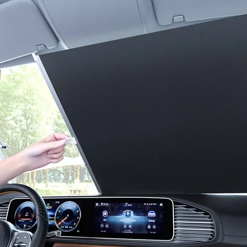 Sonnenschutz-Rollvorhang, Saugnapf-Vorhang, Sonnenschutz-Vorhang für Auto, skalierbarer Sonnenschutz, Netznetz, Fensterfolie, Jalousien, Sonnenschirme