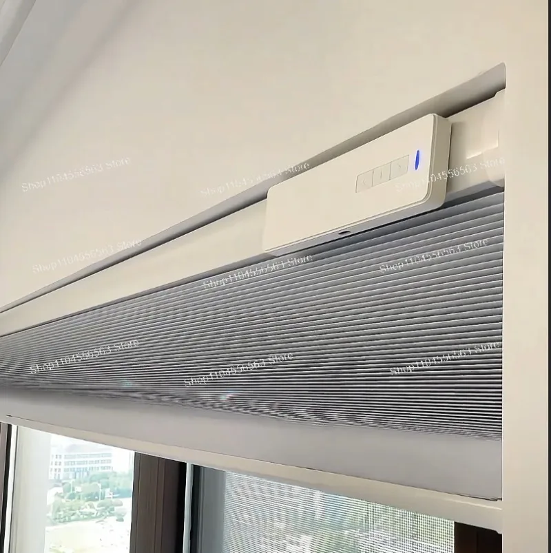 No Punching External Lithium Battery Electric Day and Night Curtain Honeycomb Curtain Full Blackout Bedroom Curtain