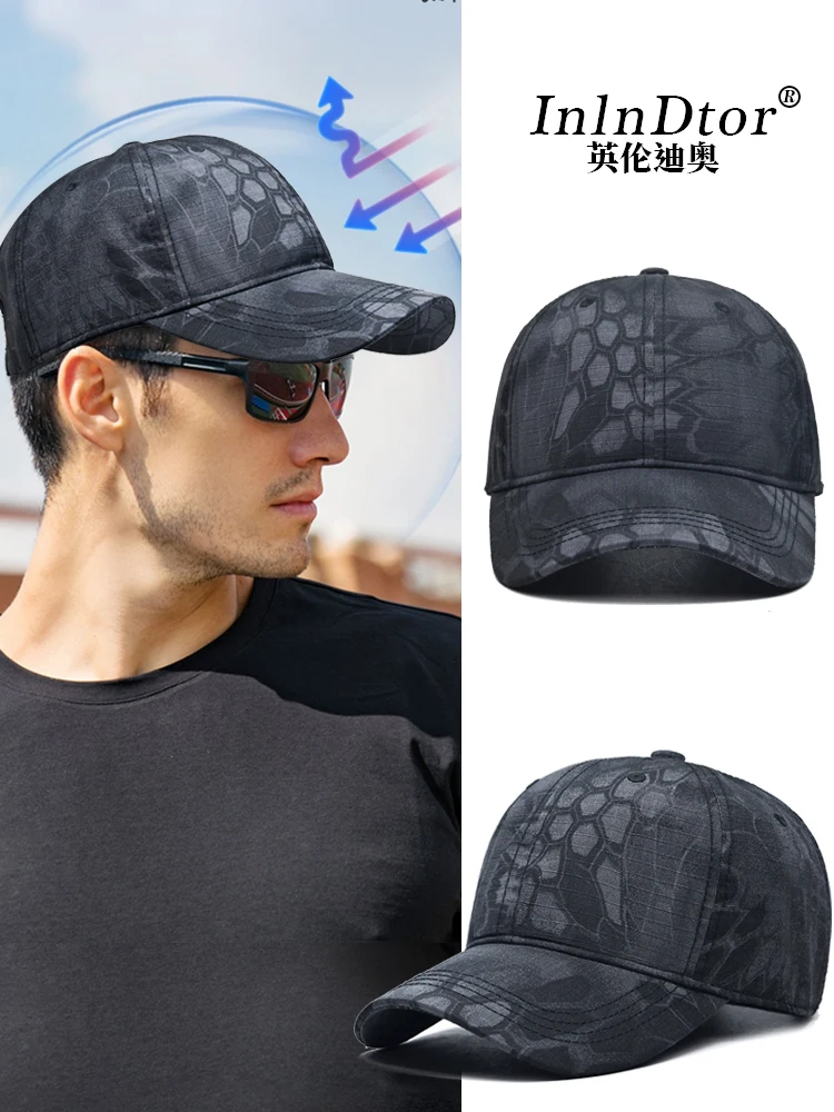 

InInDtor Dome Python Waterproof Military Cap Men's Camouflage Instructor Tactical Mountaineering Hat Breathable Duck Tongue Cap