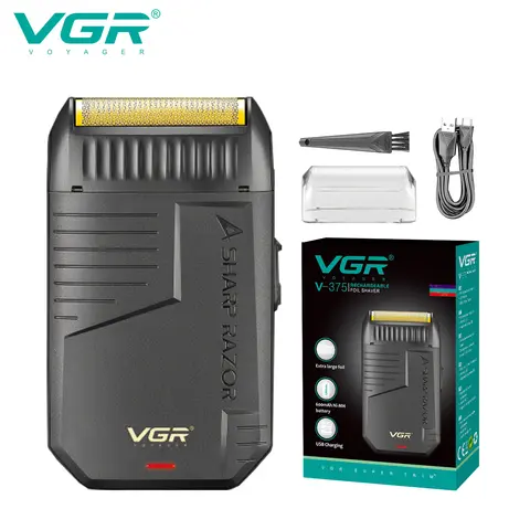 VGR 미니 면도기 트리머 전기면도기 전기 면도기 전문가용 수염 트리머 충전식 면도기 포일 면도기 왕복식 미니 면도기 기계 남성용 V-375