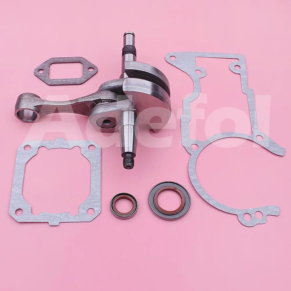 Crankshaft w Crank Gaskets Oil Seal Kit For Stihl MS440 044 Chainsaw Parts Replacement 1128 030 0406, 9640 003 1320