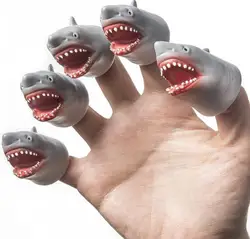 finger puppet shark Animal Finger Puppet Dinosaur Shark Crocodile Hand Puppet Doll New Strange Toy Children Boys Gifts Style