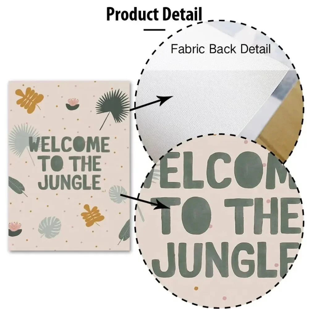 حيوانات الغابة الاستوائية الزرافة الفيل القرد هاكونا ماتاتا الفن قماش اللوحة الملصقات غرفة الاطفال ديكور