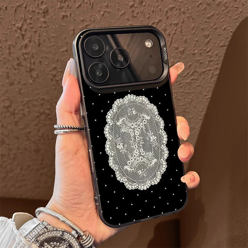 New Retro Lace Medieval Advanced Dots Phone Case For iPhone 18 17 16 15 14 13 12 11 Pro MAX MINI XR XS 7 8 Plus 17air 16e Cover